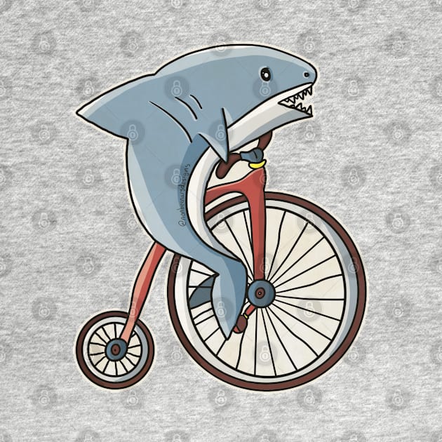 Shark On A Bike by nonbeenarydesigns